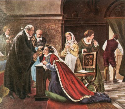 Electress Elisabeth Takes Communion After the Protestant Service by Unbekannt