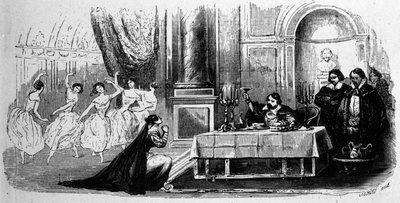 Elvira implores Don Giovanni to change his ways, scene from 