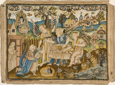 Embroidered Picture: Abraham Entertaining the Angels by Unbekannt