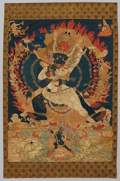 Embroidery: Yama and Consort by Unbekannt