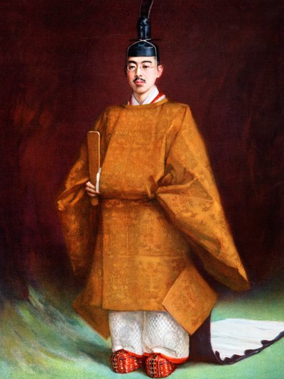 Emperor Hirohito in His Coronation Garments, c1924-1926 by Unbekannt