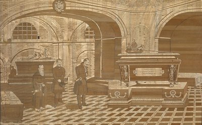 Emperor Nicholas I at the Coffin of Emperor Francis I of Austria, ca 1835 by Unbekannt