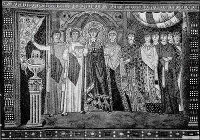 Empress Theodora and Members of Her Court, Byzantine, early 20th century (original dated 6th cent.) by Unbekannt