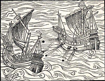 Engagement Between Two Merchant Ships Off The Coast of Iceland by Unbekannt