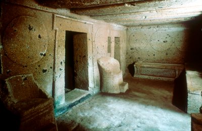 Entrance to a tomb in an Etruscan necropolis, Cerveteri Caere Italy, c7th-6th century BC by Unbekannt
