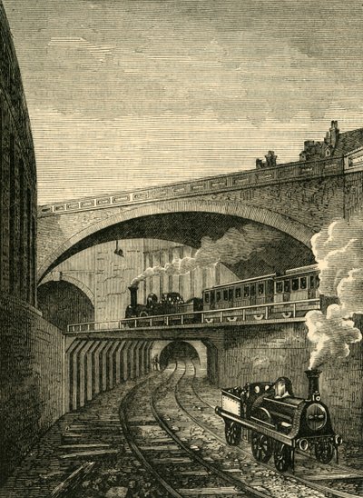 Entrance to the Clerkenwell Tunnel from Farringdon Street, c1876 by Unbekannt