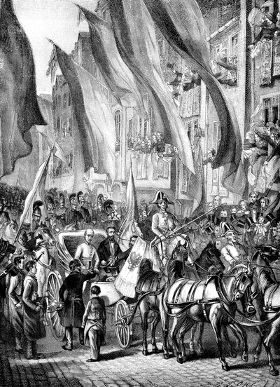 Entry of Archduke John of Austria in Frankfurt on 11 July 1848 by Unbekannt