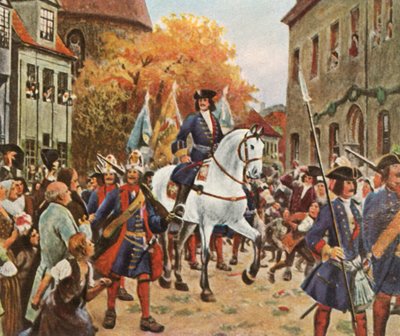Entry of Prince Leopold I into Dessau after the War of the Spanish Succession, 1712 by Unbekannt
