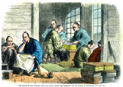 Envoys of the Japanese Prince of Nagato paying the indemnity for the affair of Simonosaki by Unbekannt