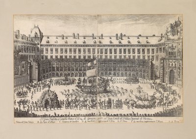 Equestrian ballet in the courtyard of the Vienna Hofburg by Unbekannt