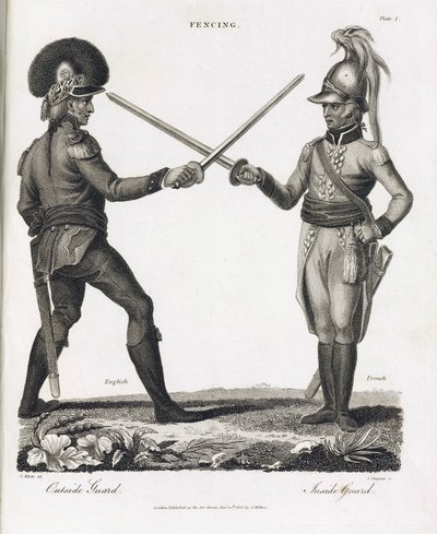 Fencing: open guard in pronation and closed guard in pronation by Unbekannt