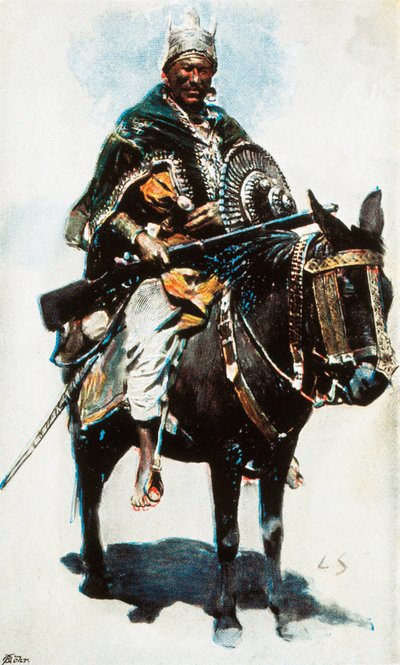 Ethiopian War: Portrait of Menelik II (1844-1913), Emperor of Ethiopia (1889-1913) by Unbekannt