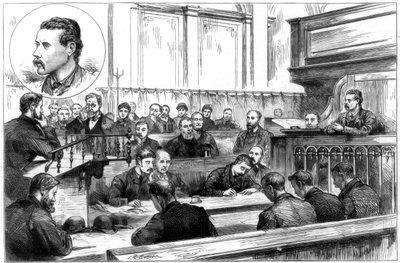 Examination of John F. Egan at Birmingham police court, the dynamite plot, 1884 by Unbekannt