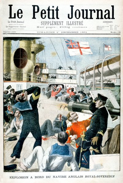 Explosion on board the British warship HMS Royal Sovereign by Unbekannt