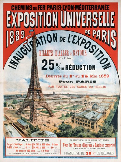 Exposition Universelle de 1889, 1889 by Unbekannt