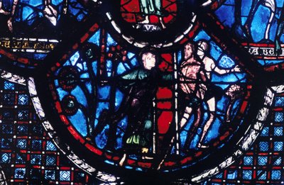 Expulsion from Eden, Stained Glass, Chartres Cathedral, France by Unbekannt