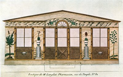 Facade painting of Langlois Apothecary