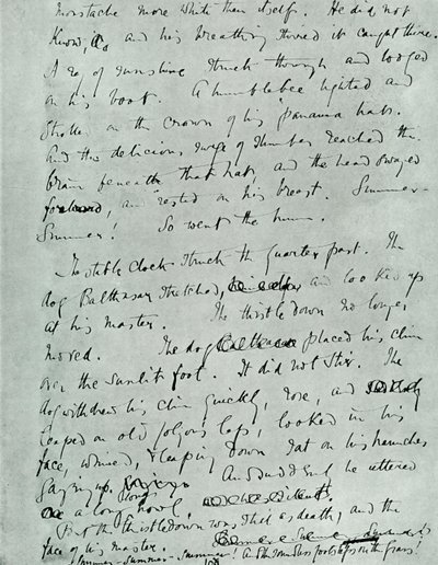 Facsimile page of MS for Indian Summer of a Forsyte, by John Galsworthy, 1918, 1928 by Unbekannt