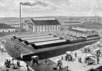 Factory for making, recharging and servicing electric cabs, Aubervilliers, France, 1899 by Unbekannt