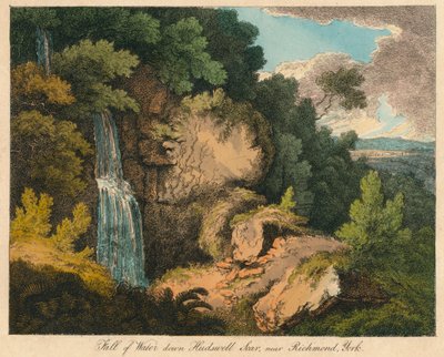 Fall of Water down Hudswell Scar, near Richmond, York by Unbekannt