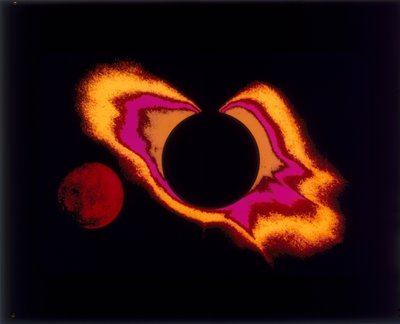 False Colour Photograph of the Sun and the Moon by Unbekannt