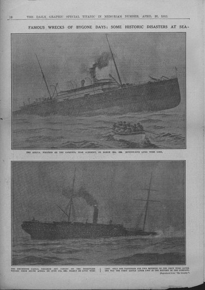 Famous Wrecks of Bygone Days: Some Historic Disasters at Sea by Unbekannt