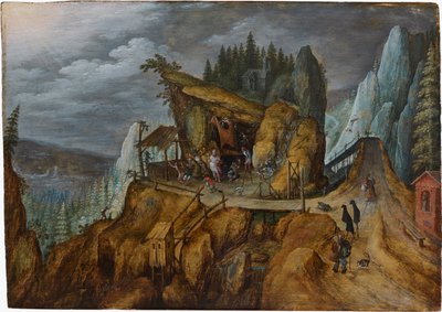Fantastic Rocky Landscape with the Temptation of Saint Anthony by Unbekannt