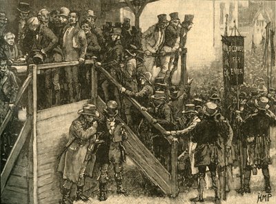Father John Murphy Leading His Tenants to Vote in the Clare By-Election, Ireland by Unbekannt