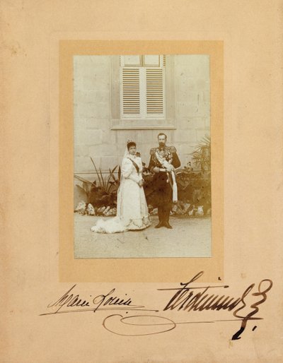 Ferdinand I of Bulgaria with His Wife Princess Marie Louise of Bourbon-Parma by Unbekannt