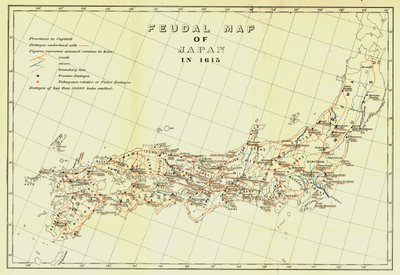 Feudal Map of Japan in 1615 by Unbekannt