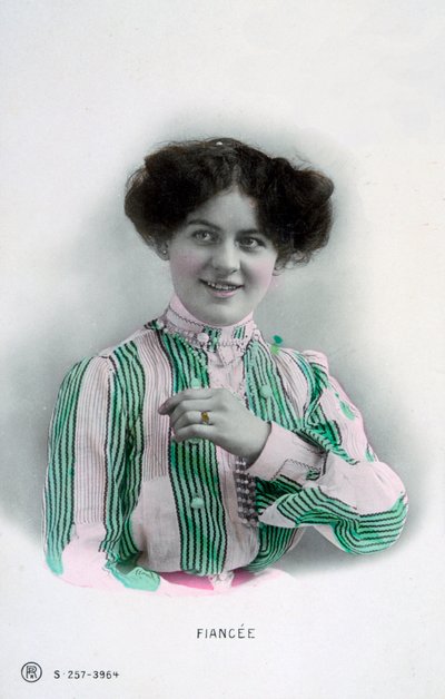 Fiance, vintage French postcard, c1900 by Unbekannt