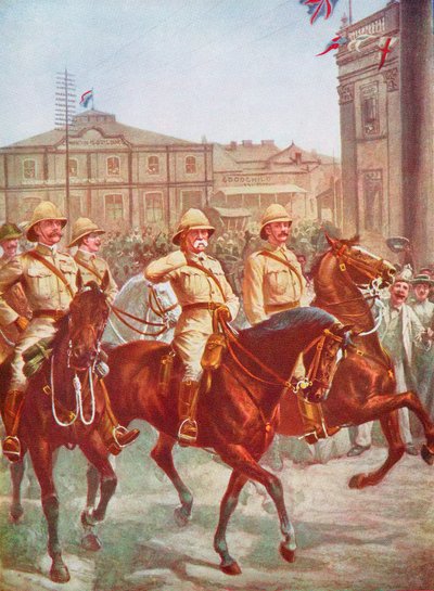 Field Marshal Roberts relieving the siege of Kimberley, Boer War, South Africa by Unbekannt