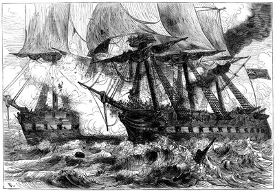 Fight Between USS Chesapeake and HMS Shannon, 1813 by Unbekannt