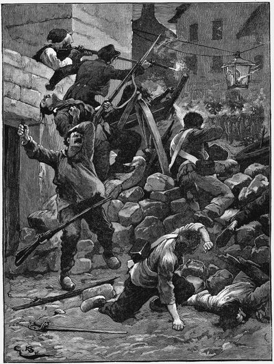 Fighting at the Barricades, The July Monarchy, France by Unbekannt