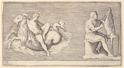 Figure on Seagoat, Man Carving Wing by Unbekannt