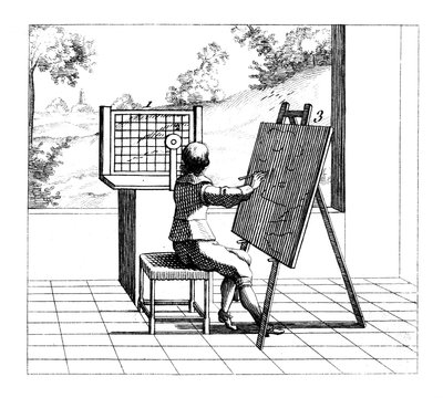 Figure Practising Perspective Drawing, 1639 by Unbekannt