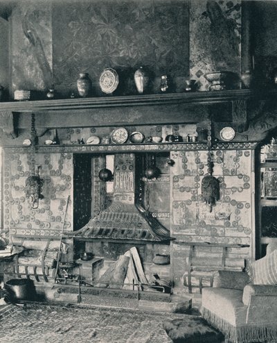 Fireplace in the Library of Mr. Louis C. Tiffany, 1897 by Unbekannt