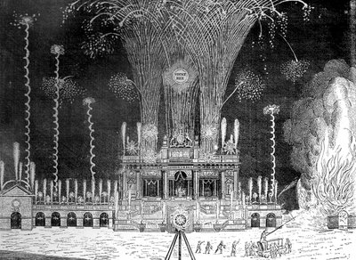 Fireworks at Green Park, St James, April 27th, 1749 by Unbekannt