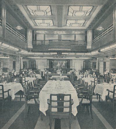 First-Class Dining Saloon in the Queen of Bermuda, 1937 by Unbekannt