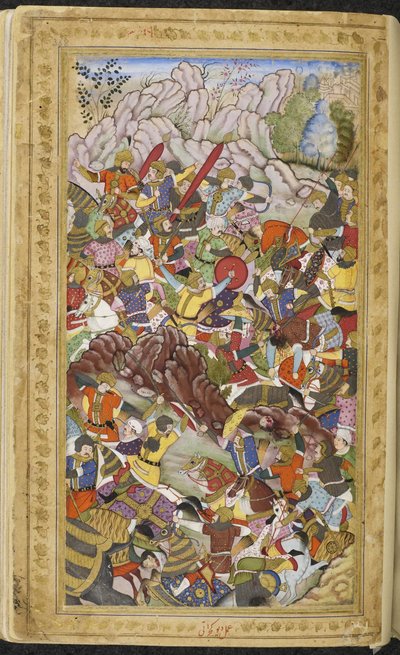 First Battle of Panipat, 1526. Miniature from Baburnama by Unbekannt