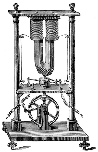 First Magnetoelectric Motor Built by Hippolyte Pixii by Unbekannt