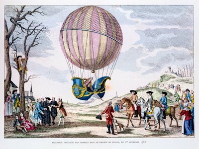 First manned flight in a hydrogen balloon, France, 1 December 1783 by Unbekannt