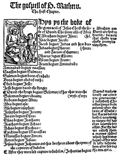 First page of St Matthew