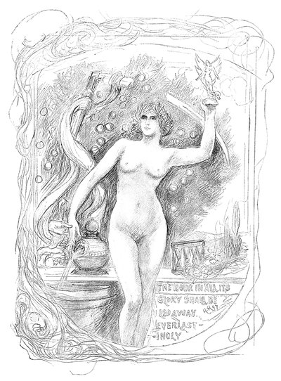 First sketch for The Hour in All Its Glory Shall Be Led Away Everlastingly, 1899 by Unbekannt