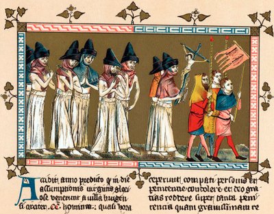 Flagellants in the Netherlands Town of Tournai Doornik by Unbekannt