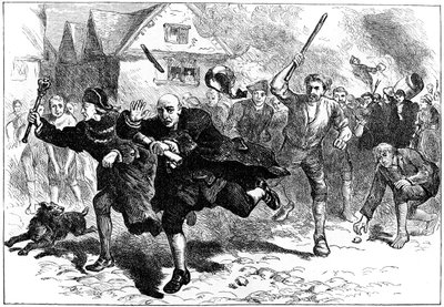 Flight of Thomas Hutchinson before the rioters, Boston, Massachusetts, 1765 by Unbekannt