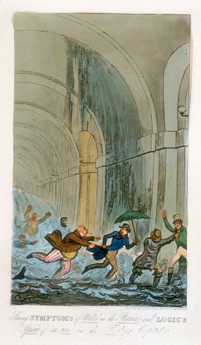 Flooding during the excavation of the Thames Tunnel, London, 1828 by Unbekannt