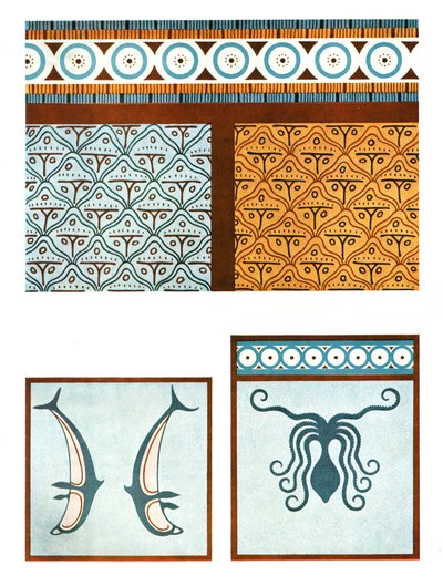 Floor Paintings in the Palace at Tiryns, Greece by Unbekannt
