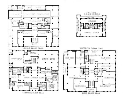 Floor Plans, the Fraternity Clubs Building, New York City by Unbekannt