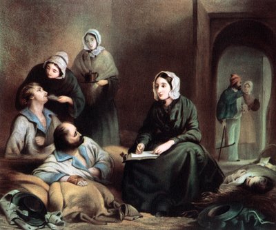 Florence Nightingale, British Nurse and Hospital Reformer, at Scutari Hospital, Turkey, 1855 by Unbekannt
